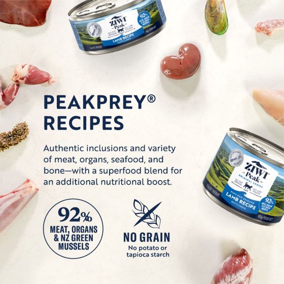 ZiwiPeak Lamb Recipe Wet Cat Food 185g