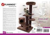 Flamingo Khan Brown Cat Scratching Tree 89.5x77x137cm