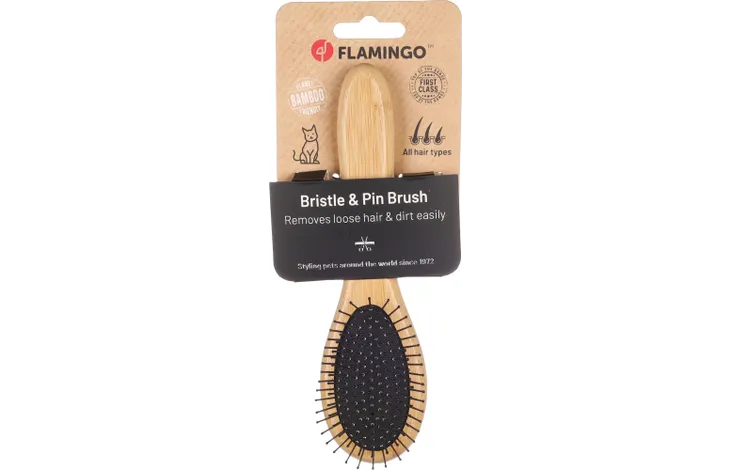Flamingo Bristle & Pin Babu Cat Brush Small