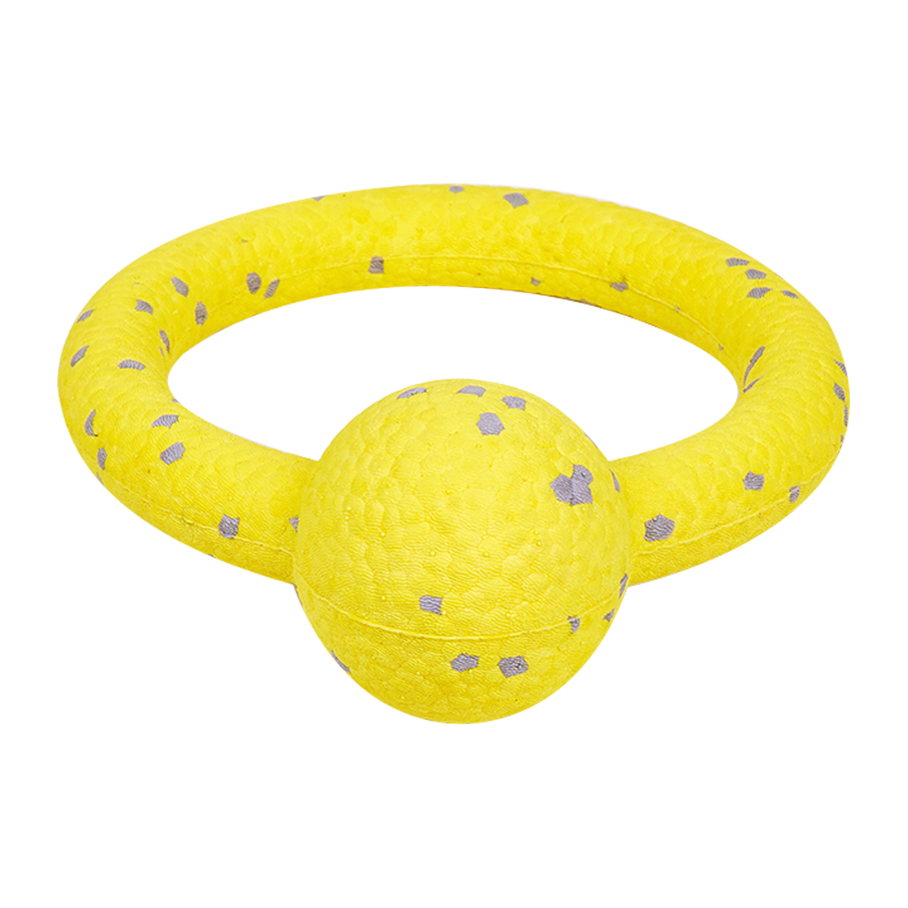 FOFOS Durable Puller with Ball Dog Toy Yellow