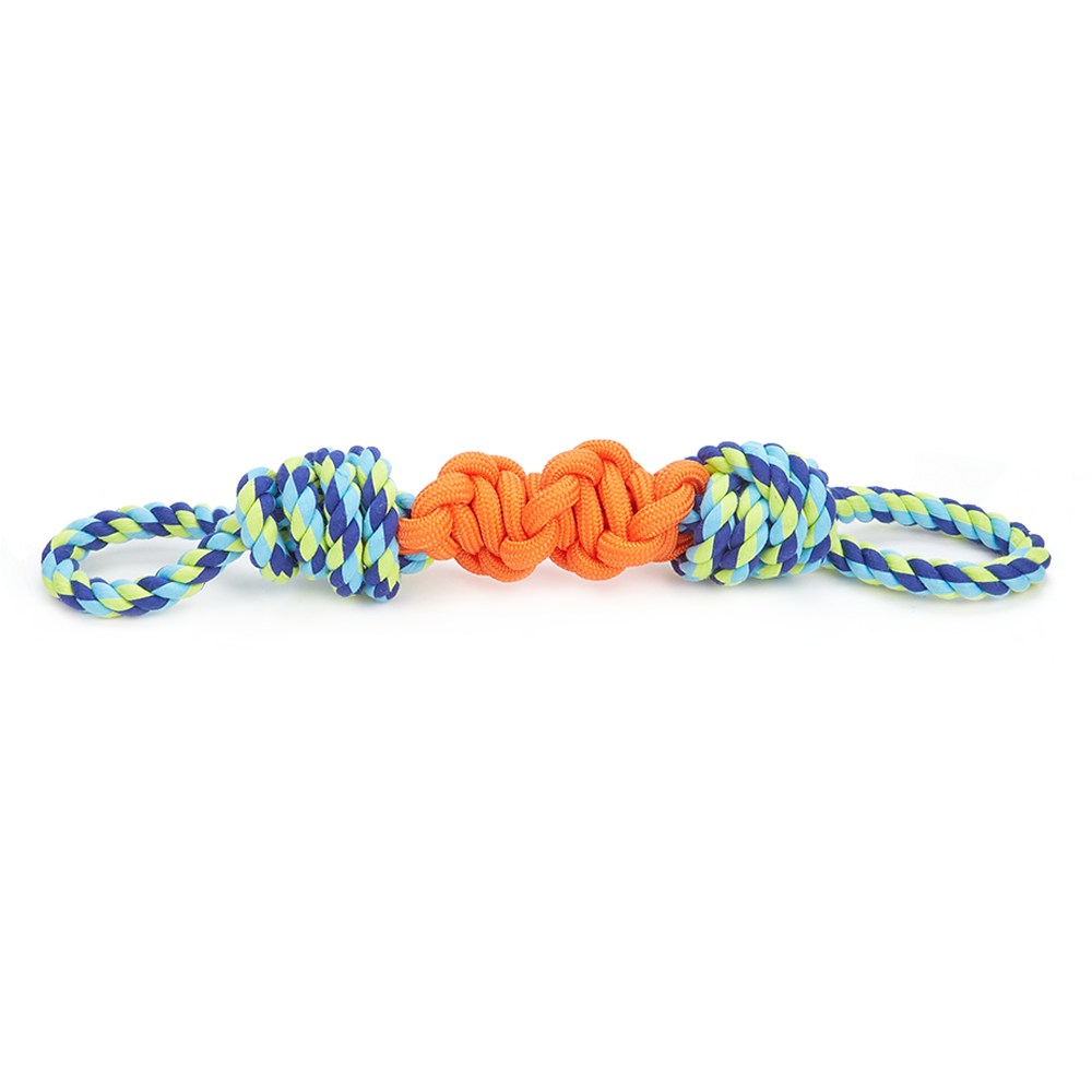 FOFOS Flossy Rope Tug OrangeBlue Dog Toy