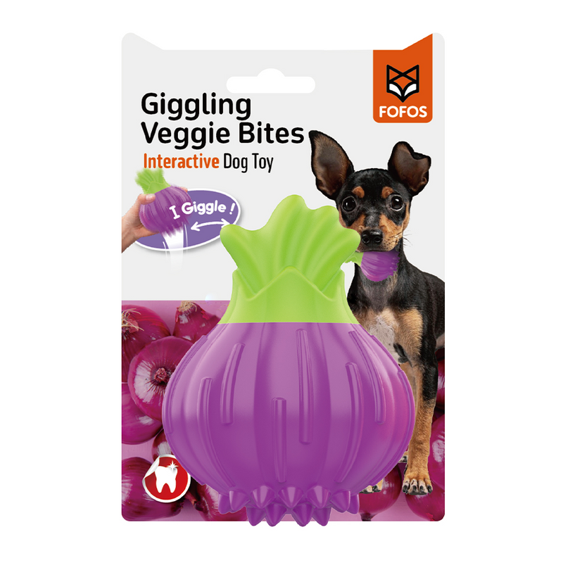FOFOS Onion Giggling Vegi-Bites Dog Toy