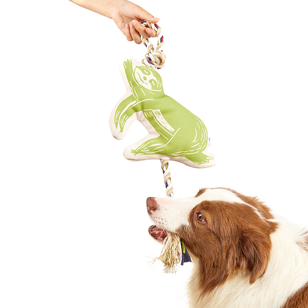 FOFOS Sloth Flossy Rope Dog Toy