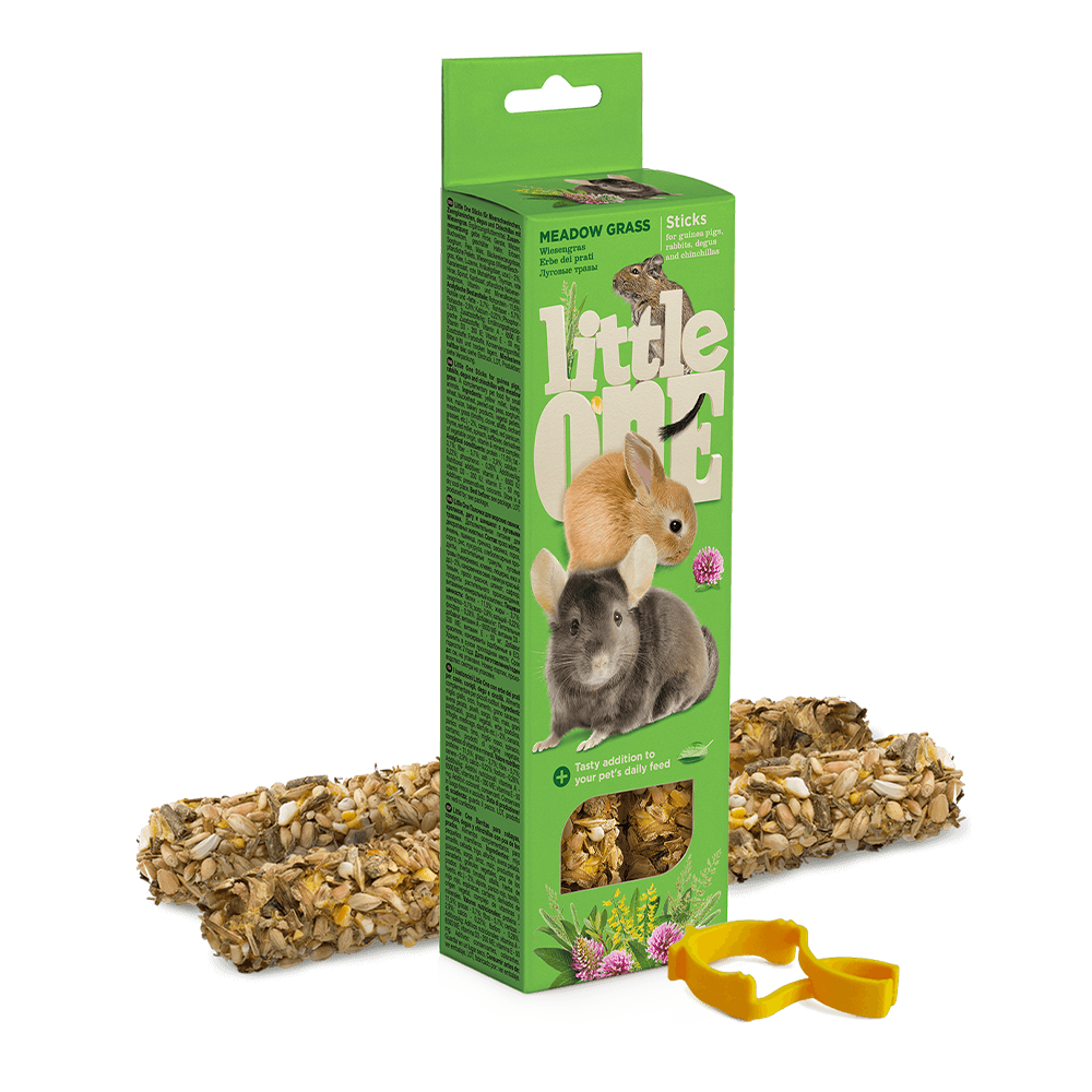 Little One Sticks for guinea pigs, rabbits, degus and chinchillas with meadow grass 2x55g