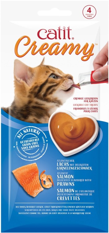 Catit Creamy Lickable Treats - Salmon & Prawns