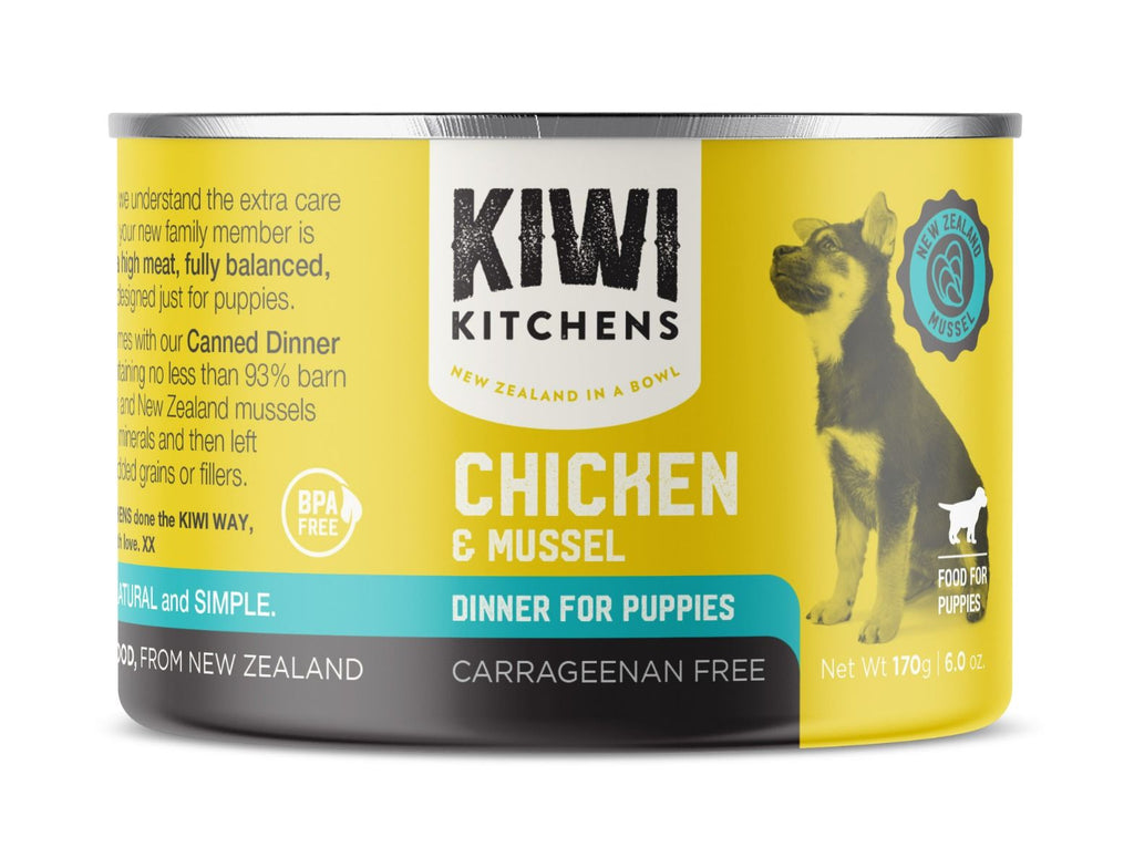 Kiwi Kitchens Barn Raised Chicken & Mussel Dinner Canned Wet Puppy Food