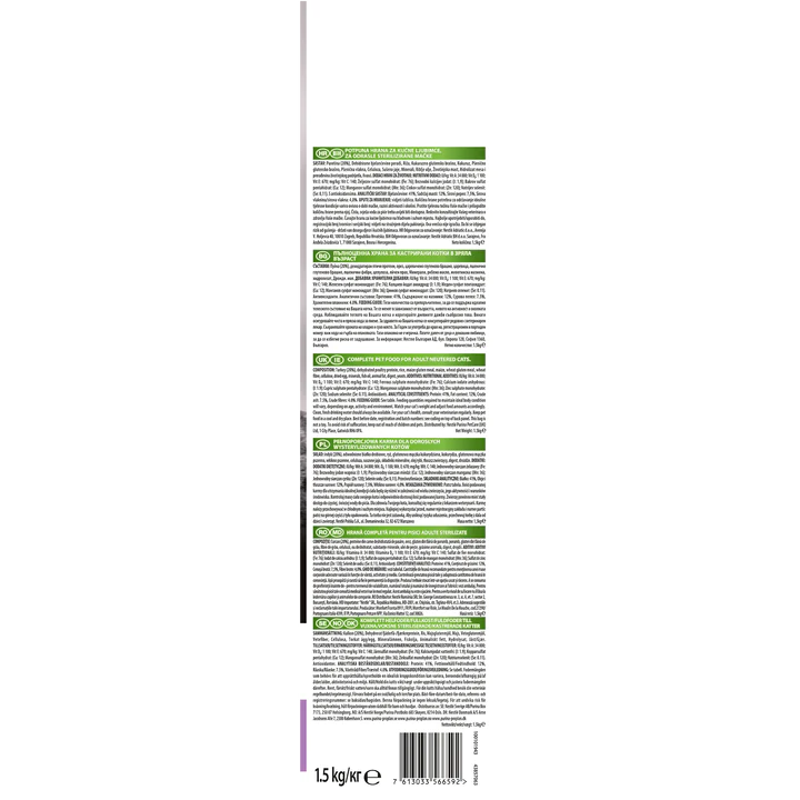 Pro Plan Sterilised Cat Turkey 1.5kg