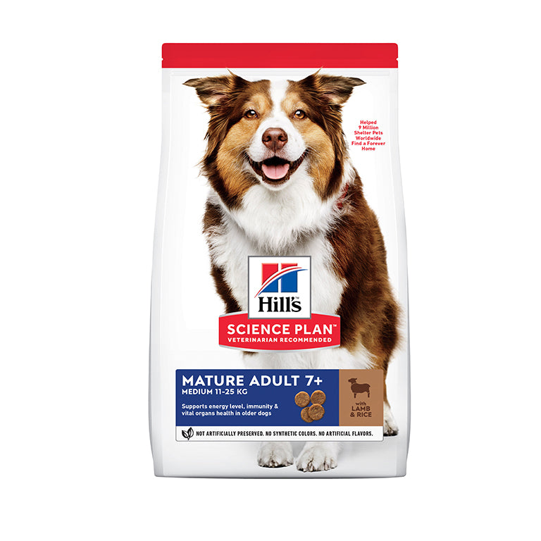 Hill’s Science Plan Medium Mature Adult 7+ Dog Food With Lamb & Rice