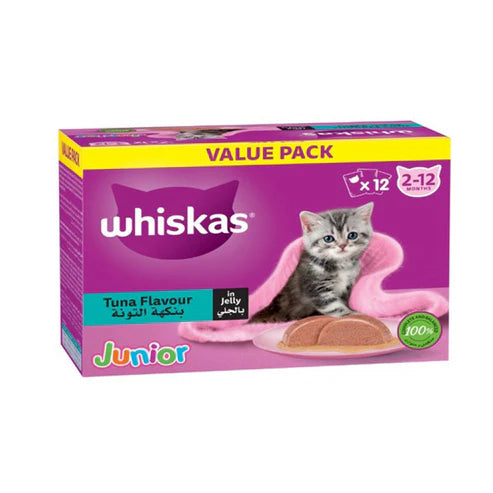 Whiskas Junior Tuna Wet Kitten Food Value Pack 12x80g