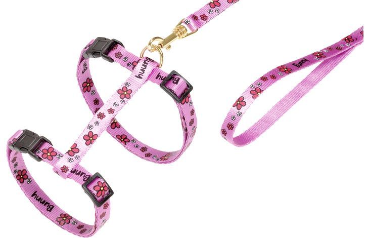 Flamingo Ziggi Flower Cat Harness & Leash 20-35cm 10mm