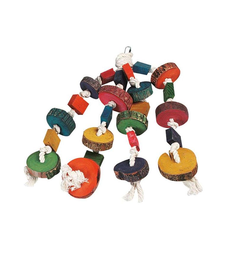 Flamingo 4 Ropes Beads Cage Hanger Bird Toy