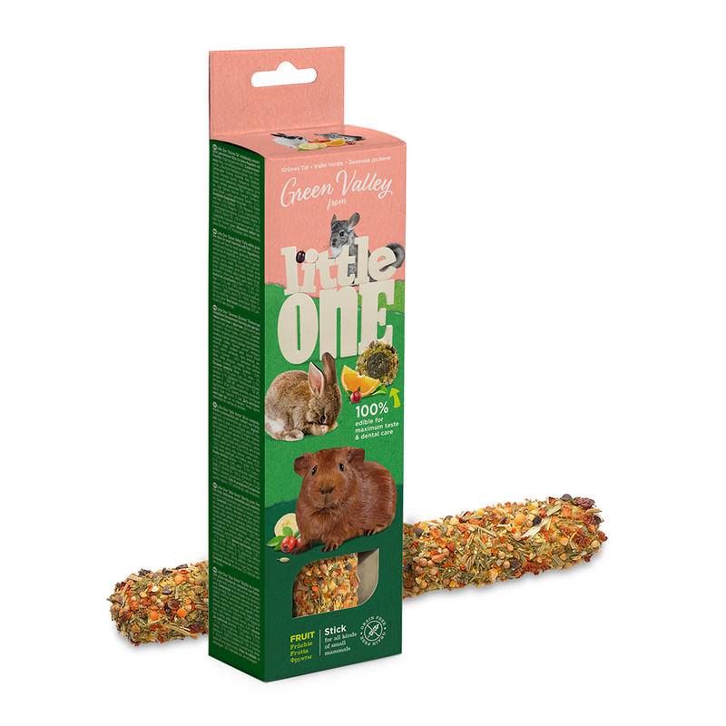 Little One Green Valley Fully edible grain free stick for small mammals with fruit 1x180g