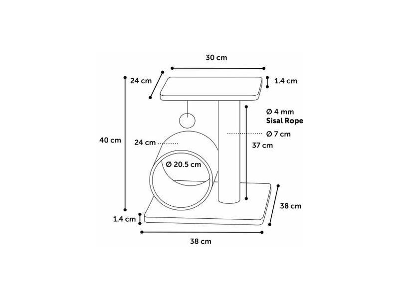 Flamingo Triolet Beige Cat Scratching Tree 38x38x40cm