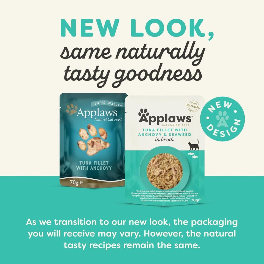 Applaws Tuna with Anchovy & Seaweed in Broth Wet Cat Food 70g Pouch