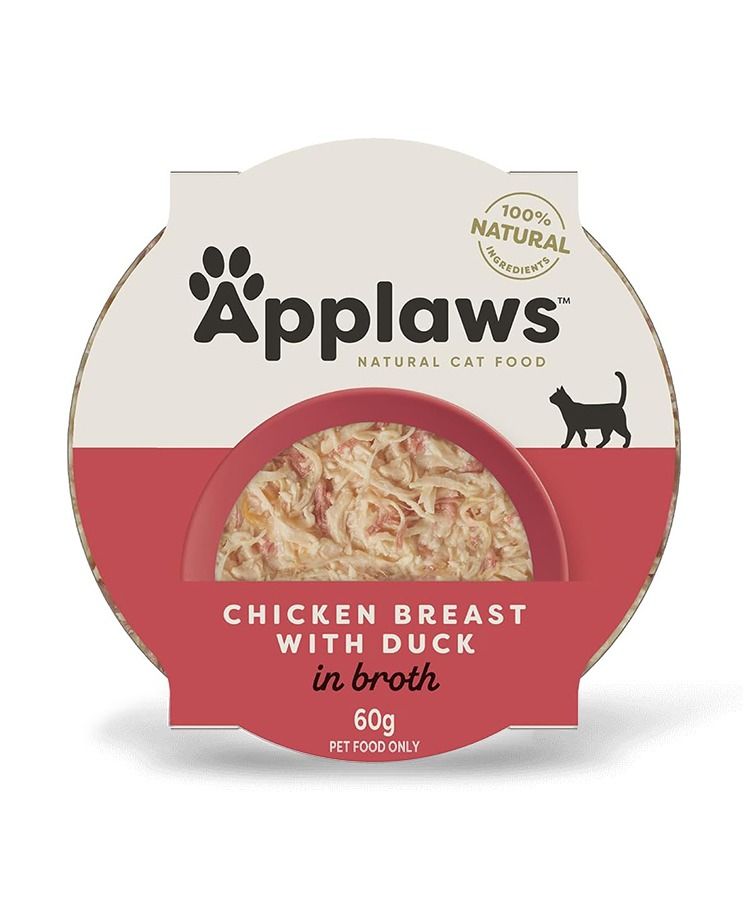 Applaws Chicken Breast with Duck in Broth Wet Cat Food 60g Pot