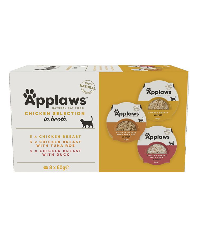 Applaws Multipack Chicken Selection Adult Wet Cat Food 8x60g Pot
