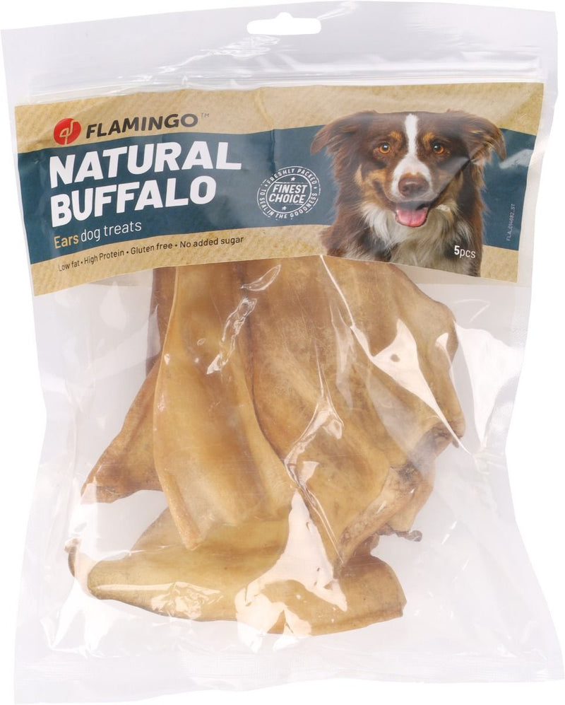 Flamingo Natural Buffalo Ears Dog Treats 5pcs