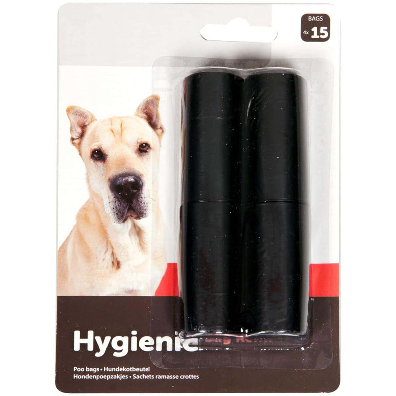 Flamingo Hygienic Dog Poop Bags Refill 4 x 15 Bags