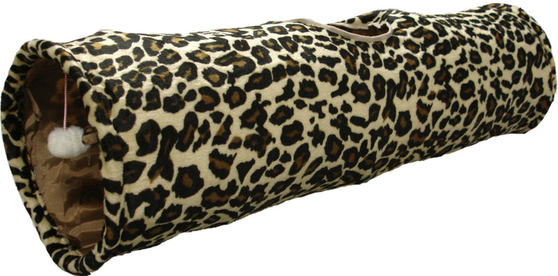 Flamingo Leopard Tunnel with Ball Brown Cat Toy 90x25cm