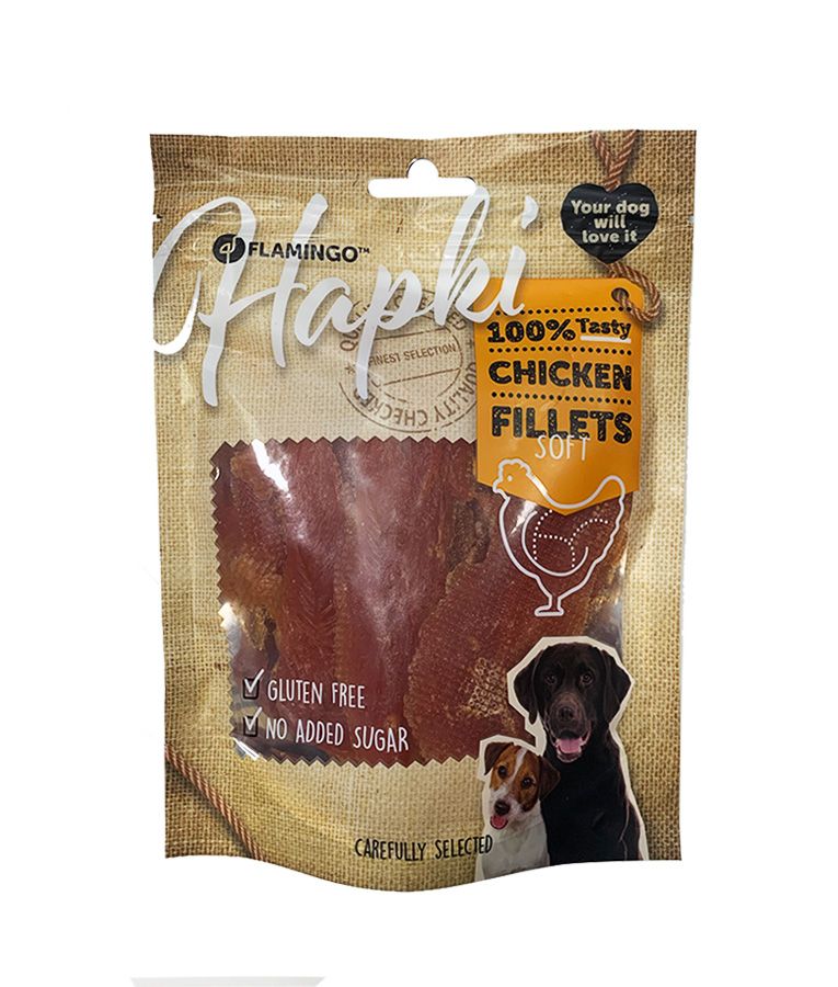 Flamingo Hapki Chicken Soft Fillets Dog Treats 170g