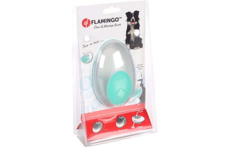 Flamingo Margo 2-in-1 Clean & Massage Dog Brush