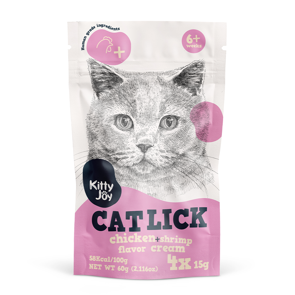 Kitty Joy Cat Lick Chicken + Shrimp Flavor Cream Cat Treats (4x15g) 60g