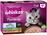 Whiskas Purrfectly Tuna & Salmon Wet Cat Food - 12X85G