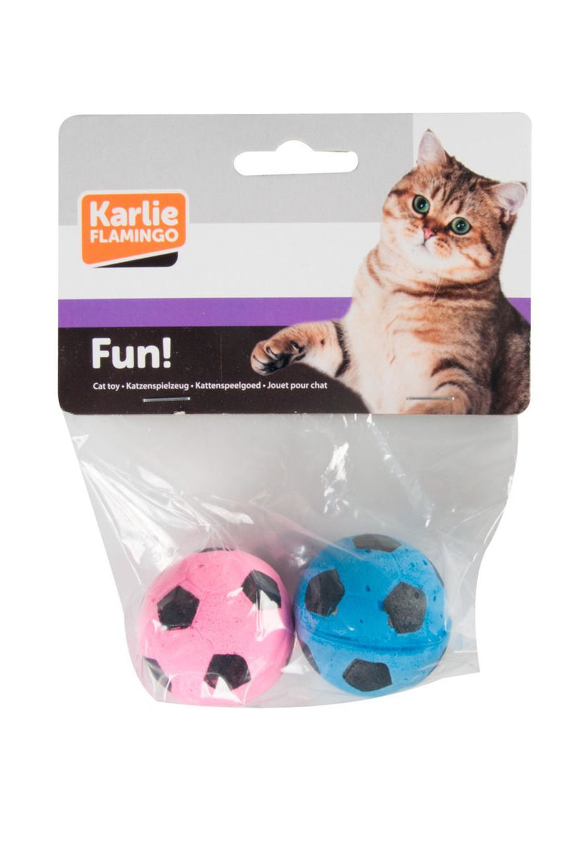 Flamingo Mila Sponge Football Cat Toy 2pcs