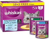 Whiskas Fishy Selection in Jelly Wet Cat Food 10+2 Multipack - 12X80G