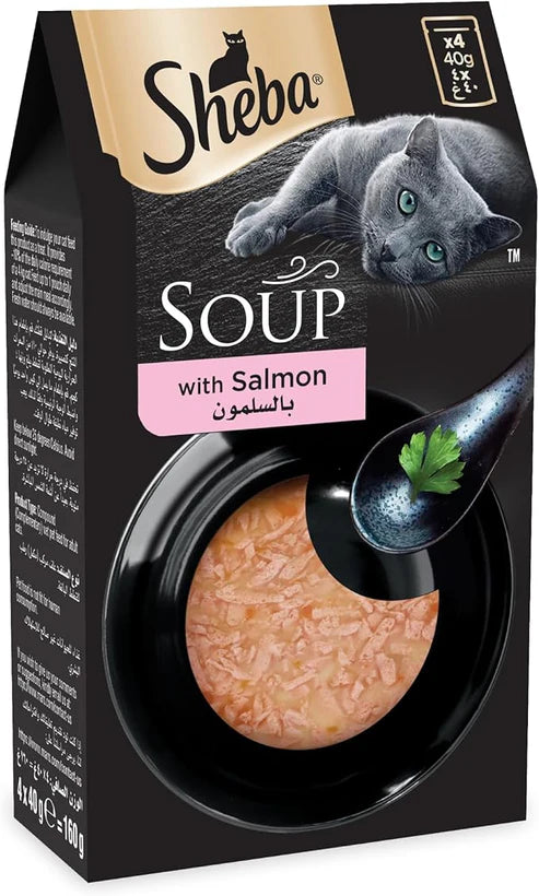 Sheba Soup with Salmon Wet Cat Food - 4X40G