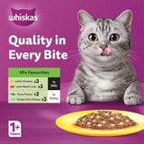 Whiskas Mixed Favourites Wet Cat Food 10+2 Multipack - 12X80G