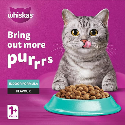 Whiskas Adult Indoor Formula Dry Cat Food - 1.1KG