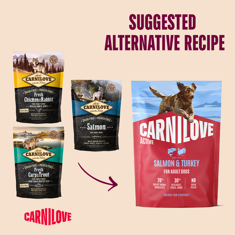 Carnilove Active Salmon & Turkey for Adult All Breeds Dry Dog Food