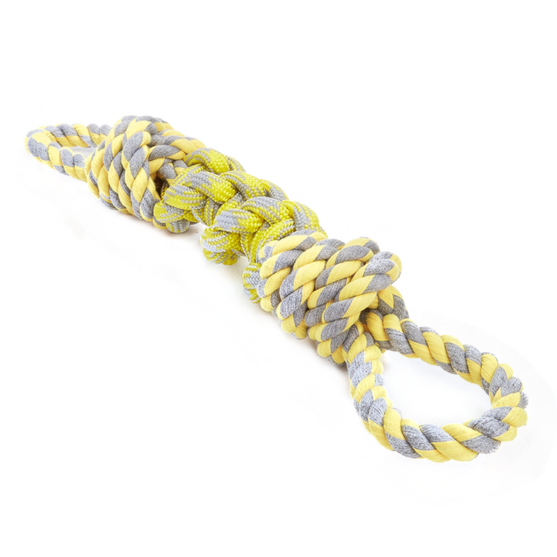 FOFOS Flossy Rope Tug YellowGreen Dog Toy