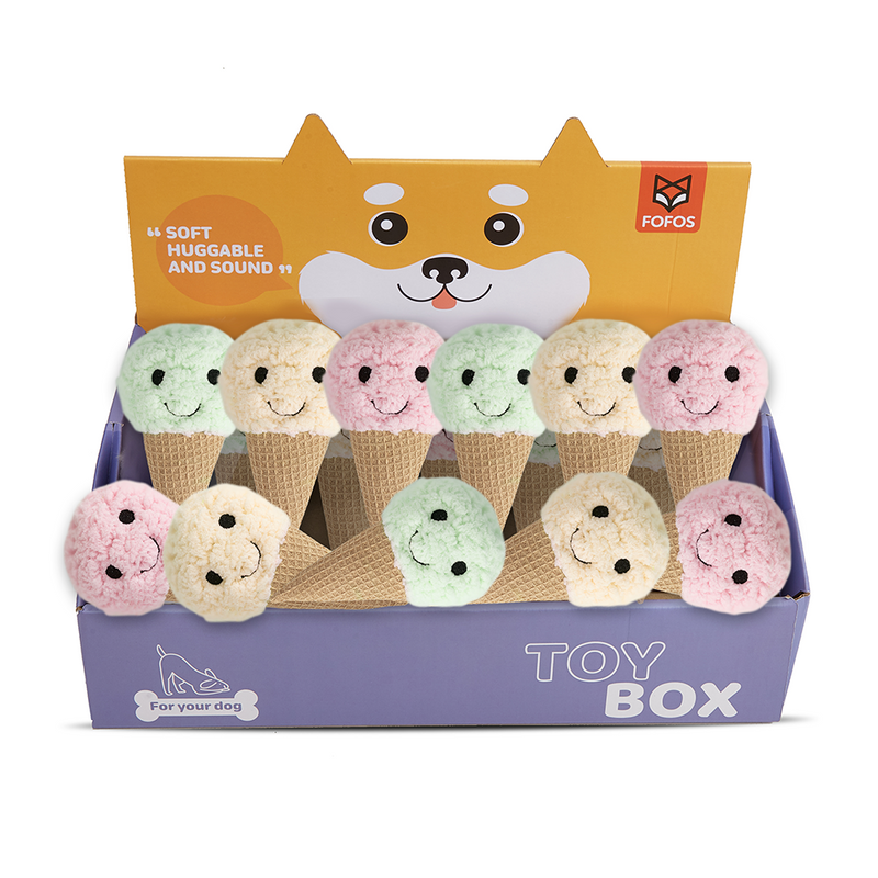 FOFOS Plush Ice Cream Dog Toy Display Box 15pcs
