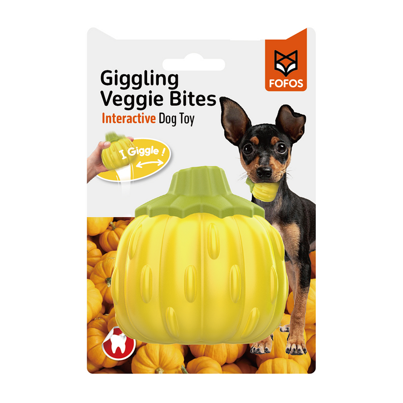 FOFOS Pumpkin Giggling Vegi-Bites Dog Toy