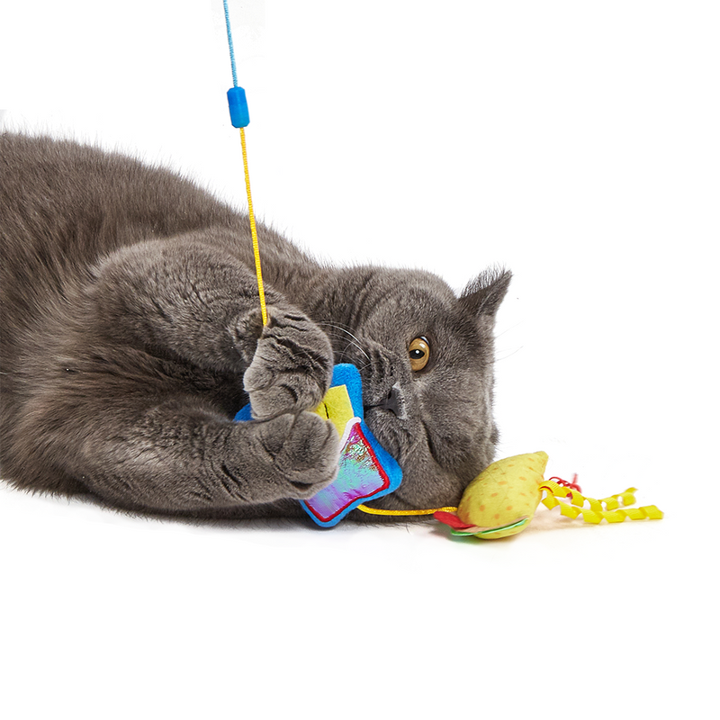 FOFOS Replaceable Hungry Kittens Cat Wand Cat To