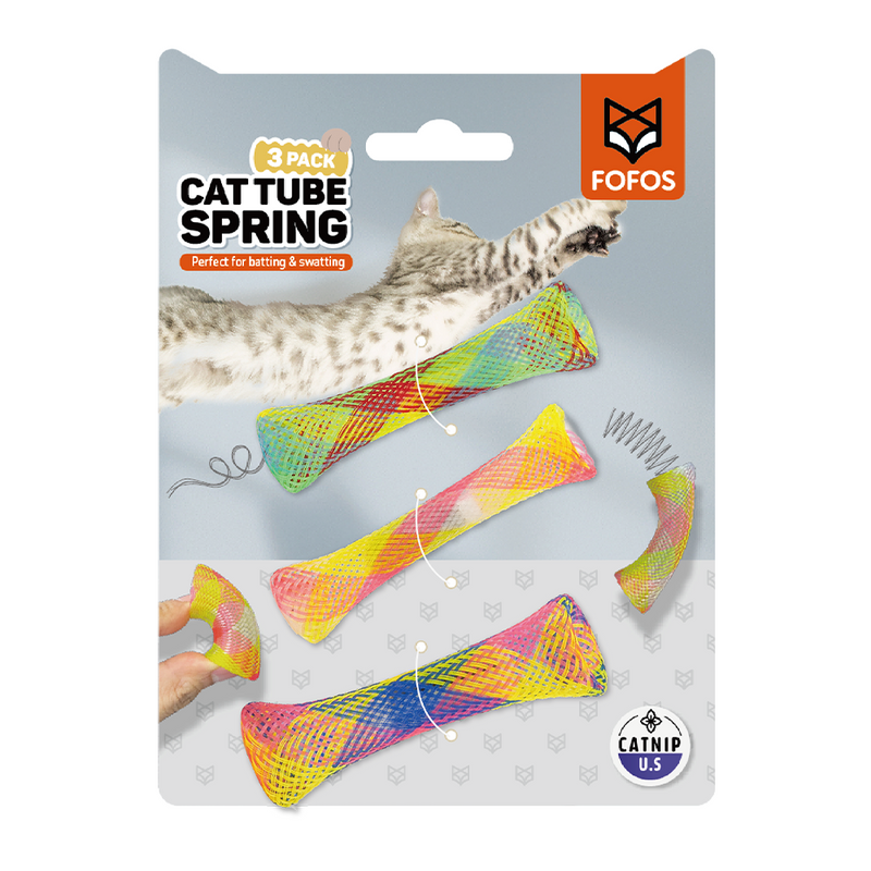 FOFOS Spring Tube Cat Toy 3pk