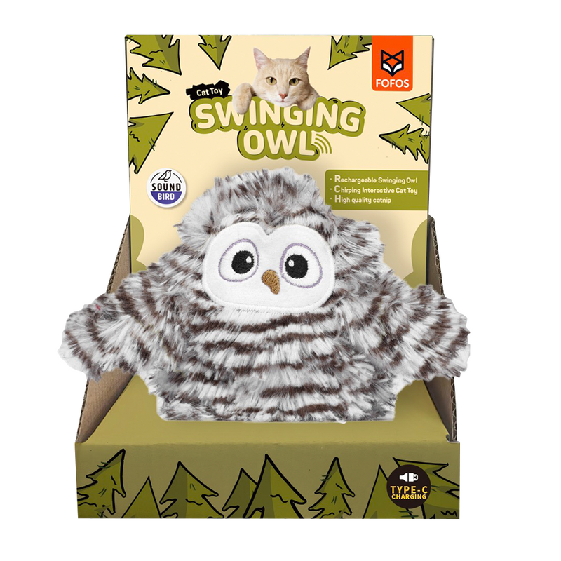 FOFOS Swinging Owl Interactive Cat Toy