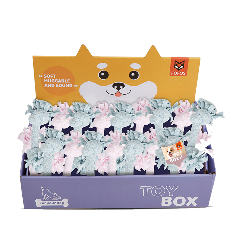 FOFOS Terry Rope 2 Knots Puppy Toy Assorted Display Box 16pcs
