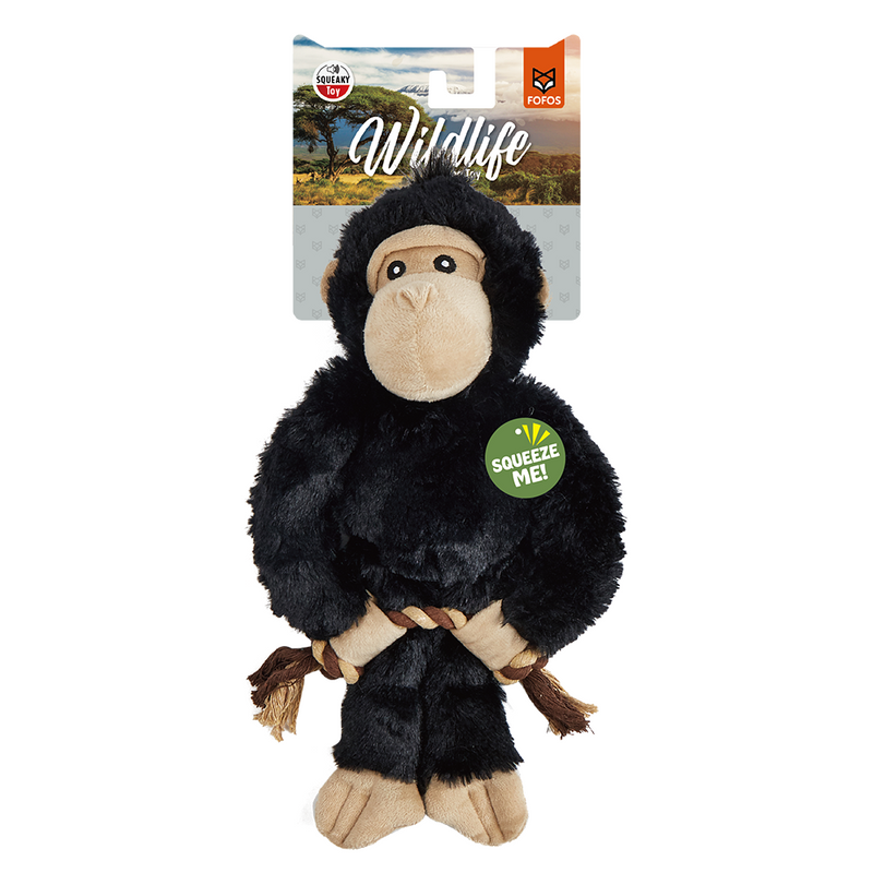 FOFOS Wildlife Plush Gorilla Dog Toy