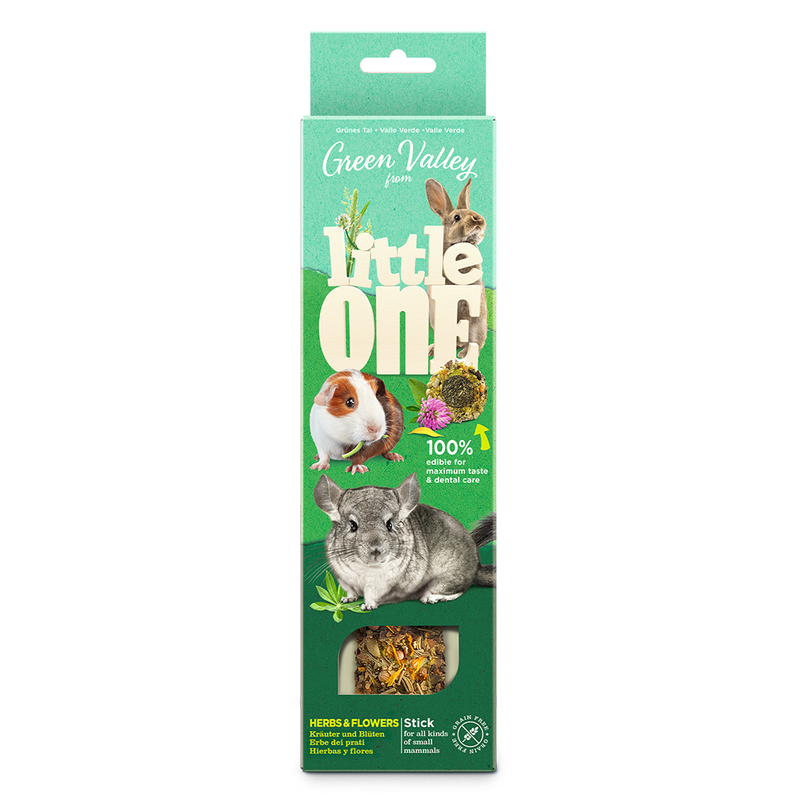 Little One Green Valley Fully edible grain free stick for small mammals with herbs and flowers 1x160g
