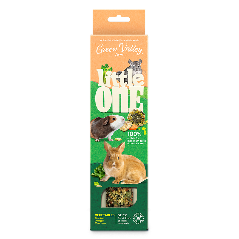 Little One Green Valley Fully edible grain free stick for small mammals with vegetables 1x160g