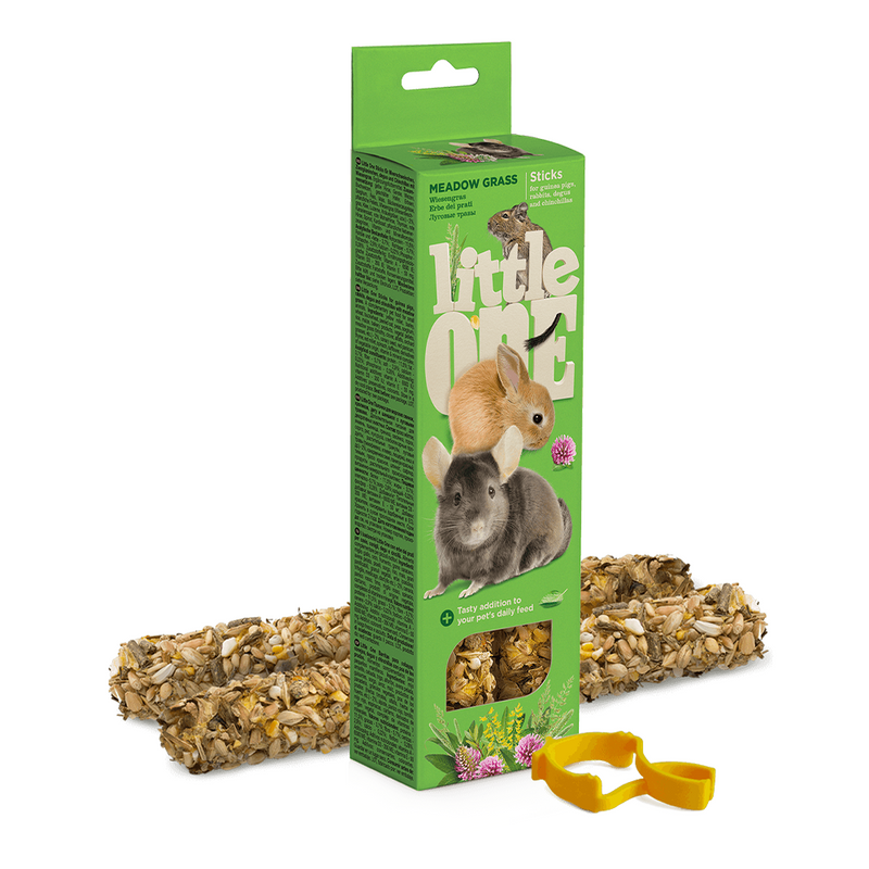 Little One Sticks for guinea pigs, rabbits, degus and chinchillas with meadow grass 2x55g