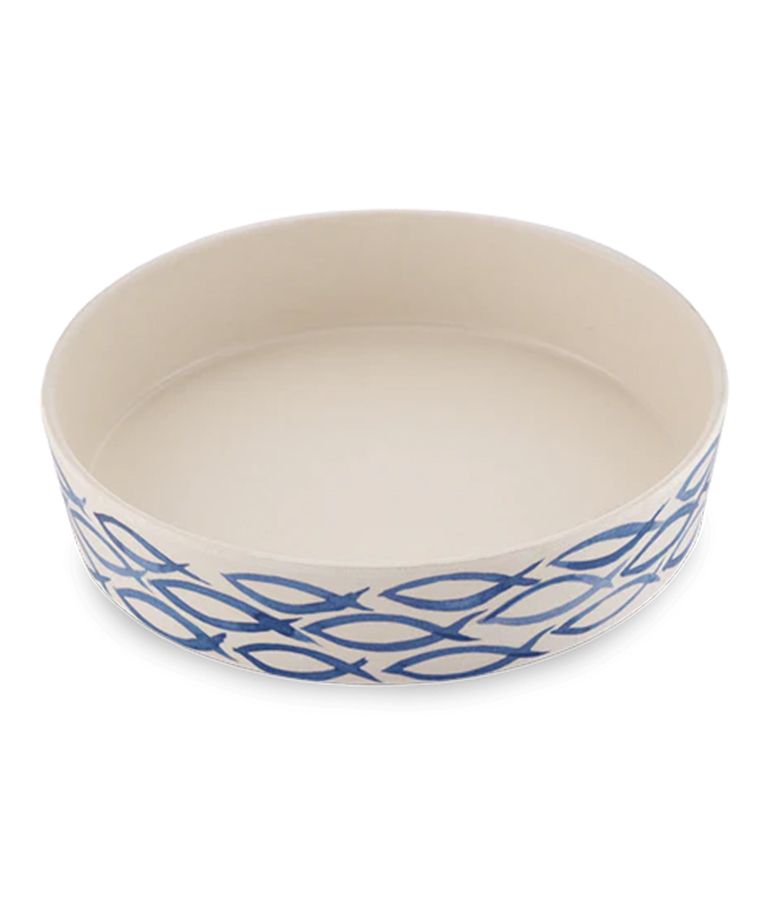 Beco Classic Bamboo Gone Fishing Cat Bowl