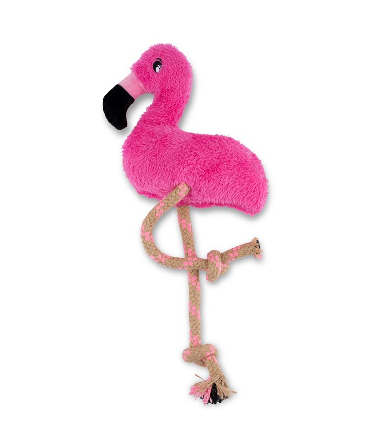 Beco Pets Dual Material Soft Flamingo Recycled Dog Toy