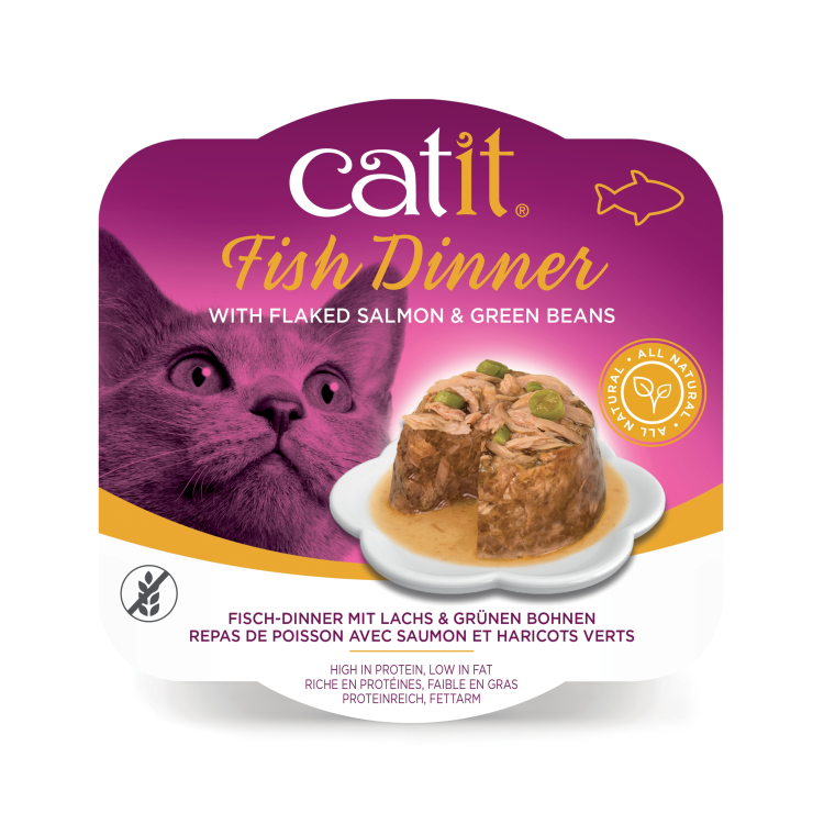 Catit Fish Dinner, Salmon & Green Beans 80g - 6pcs