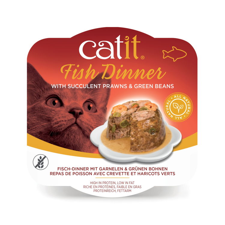 Catit Fish Dinner, Shrimp & Green Beans 80g - 6pcs