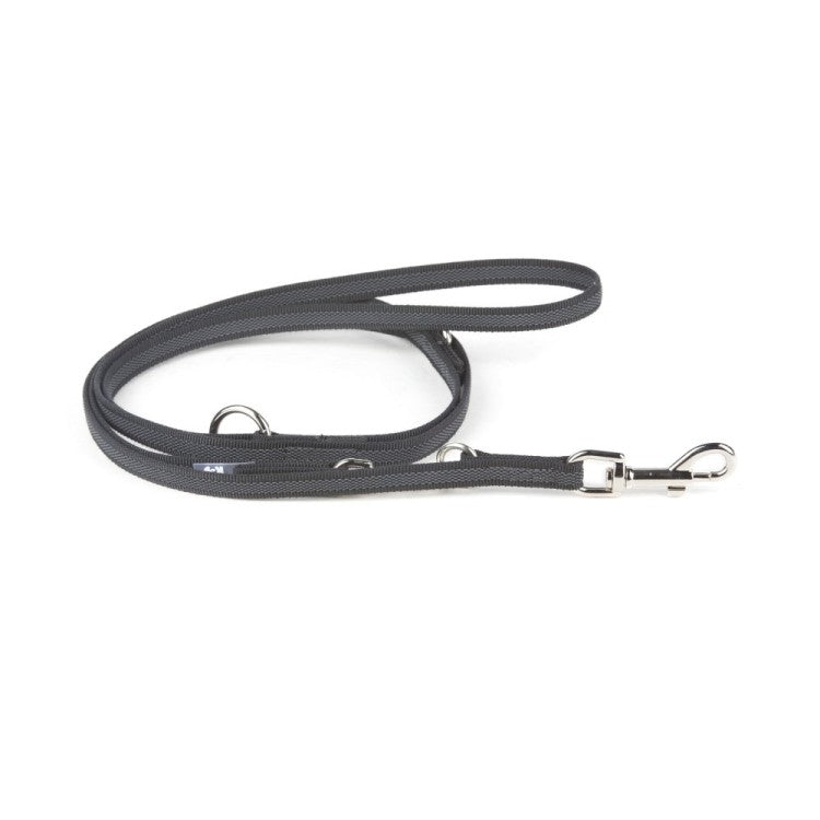 Color & Gray Adjustable Leash - Black-Gray  Width 1.4 cm
