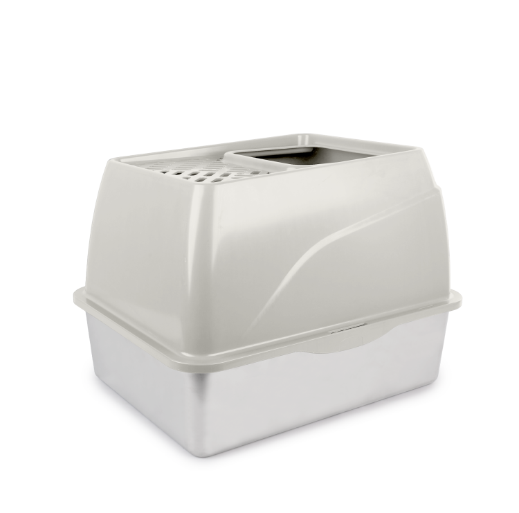 Go Fresh - Stainless Steel No Mess Cat Litter Box - Sand